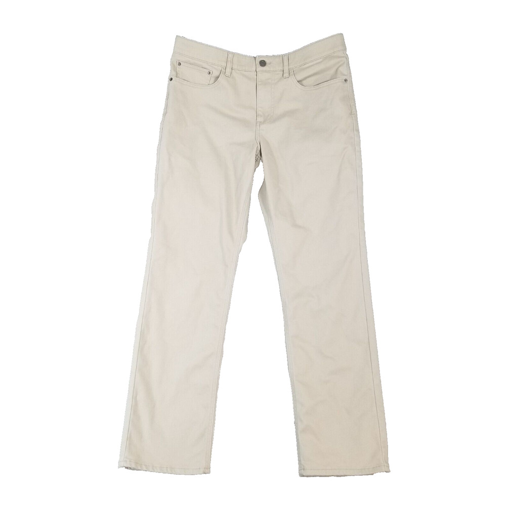Izod jeans men's 34x34 relaxed straight comfort waist flex stretch beige pants